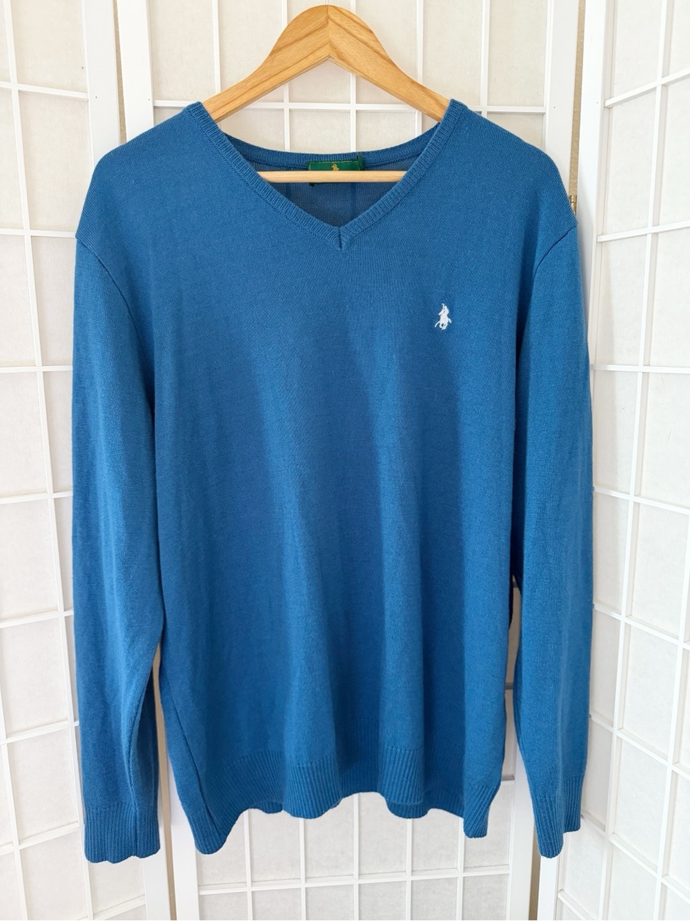 Royal County of Berkshire Polo Club V-Neck Blue Sweater XL